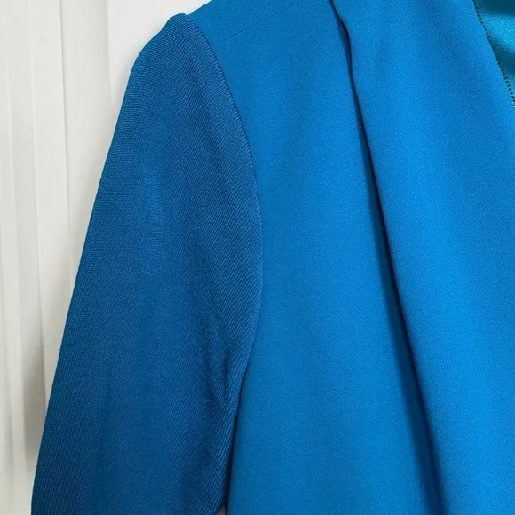 Tahari Tailored Zip-Front Blue Dress | Size 4 | Work to Cocktail - Picture 4 of 6